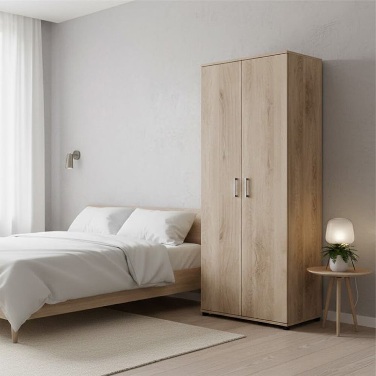Dulap Aura, 80x37.5x180 cm, 2 usi, culoare sonoma, pal - Homelux.ro