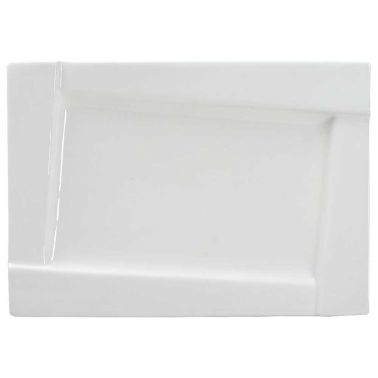 PLATOU SERVIRE, DREPTUNGHIULAR, PORTELAN, ALB, KUBIKO
