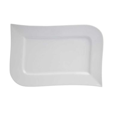 PLATOU SERVIRE, DREPTUNGHIULAR, PORTELAN, ALB, FALA