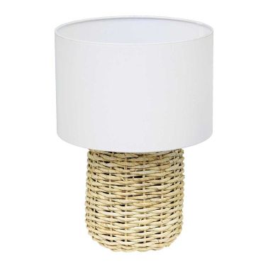 Veioza din ratan cu abajur, 42x18x22 cm, 1xe27, 60w, cu cablu si intrerupator - wh-9788