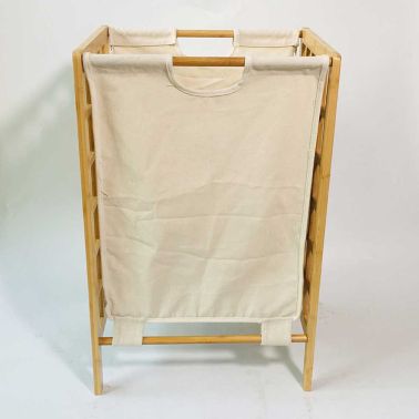 Cos de rufe din bambus, 65.5x34x42.5 cm, natur