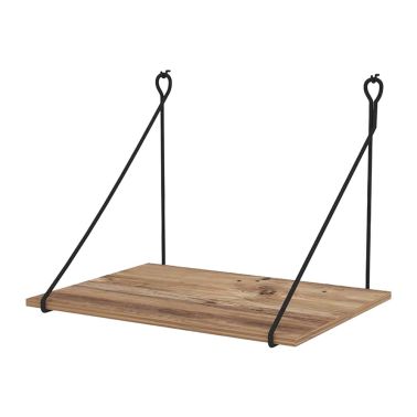 Masuta suspendata Edison, 70x50x50 cm, nuc/negru, cadru metal, pal melaminat 18 mm