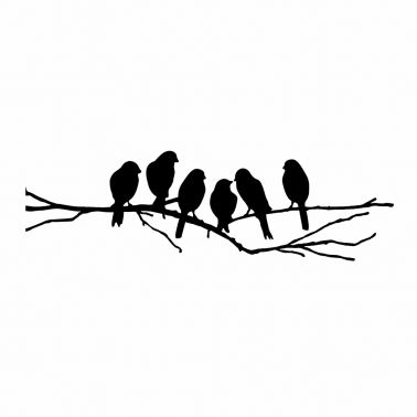 STICKER DECORATIV PERETE BIRDS, 48X19 CM, NEGRU