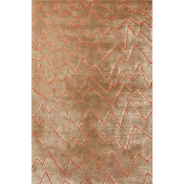 COVOR VELVETO, DREPTUNGHIULAR, ABSTRACT, MARO, ORANGE, POLIESTER, BUMBAC, IUTA
