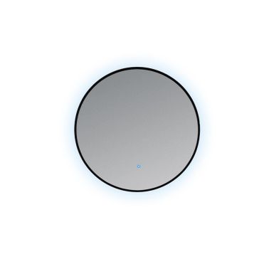 OGLINDA BAIE KENDALL, ROTUNDA, DIAMETRU 60 CM, ILUMINARE LED, RAMA METALICA, NEGRU