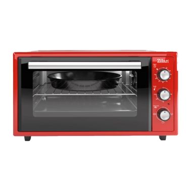 Cuptor electric Zilan ZLN5650, putere 2000W, Capacitate 45L, Timer, Termostat, 3 trepte putere, interior emailat, rosu