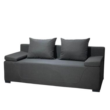 Canapea extensibila Kate, 2  locuri, culoare gri, material textil, perne detasabile