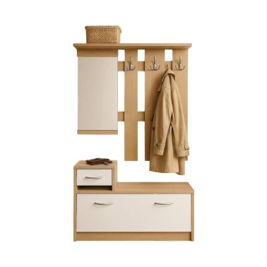 Cuier hol Luca, 100x28x187 cm, culoare sonoma/alb, pal