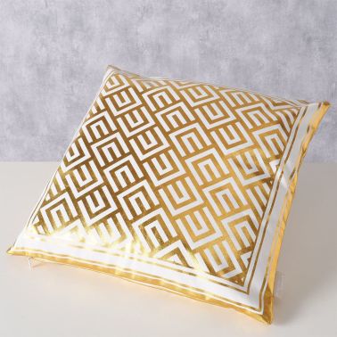 Perna decorativa Palazzo, 45x45 cm, poliester, alb/auriu