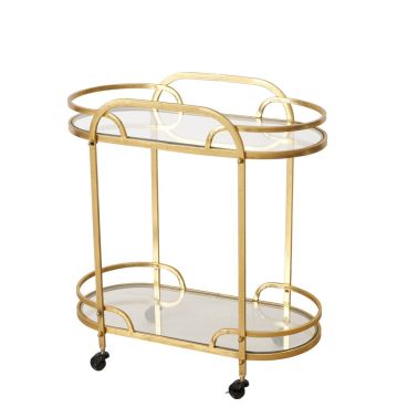 Masuta Giovanni, 87x41x79.5 cm, metal, oglinda, auriu