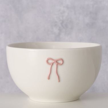 Bol Ribba, 14x9cm. ceramica, alb, roz