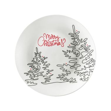 Farfurie desrte, Christmas, 20 cm, portelan, alb