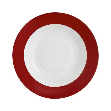 Farfurie adanca 23 cm, Aura, portelan, rosu