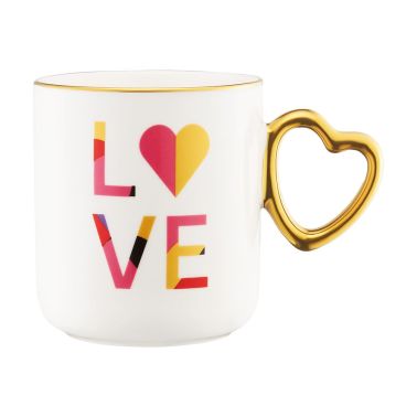 Cana 410 ml, Linda II, portelan, alb