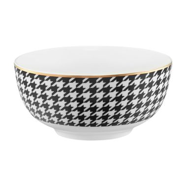 Bol 14 cm, Coco. portelan, alb, negru