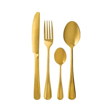 Set tacamuri 24 piese, Enna, otel inoxidabil, auriu