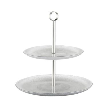 Suport prajituri etajat, Serve, sticla, argintiu