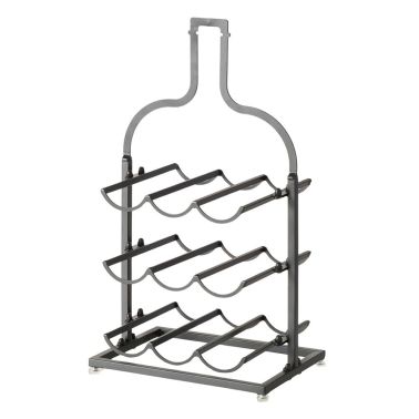 Suport sticle vin, 55x20x31 cm, metal, antracit