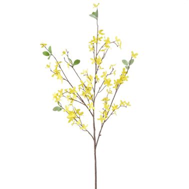 Planta decorativa Forsythia 10 cm, metal, platic, galben
