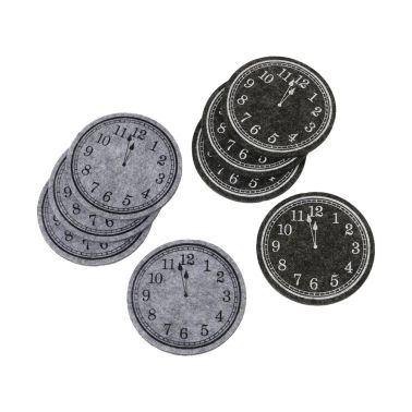 Set 4 bucati suport pahare Momento, 10 cm, negru/gri, polyester