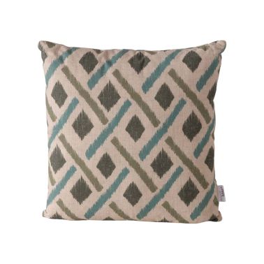 Perna decorativa Zoma, 45x45 cm, iuta, bej/ verde