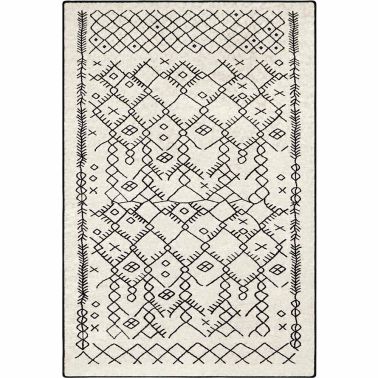 Covor Chart, dreptunghiular, 160x230 cm, poliester, ecru