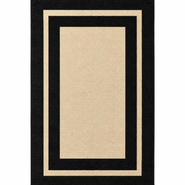 Covor Blacky, dreptunghiular, 160x230 cm, poliester, negru, bej