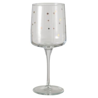 Pahar de vin Star, 21 cm, sticla transparent/ auriu