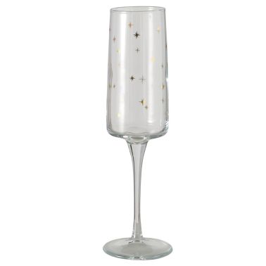 Pahar sampanie Star, 190 ml, sticla, transparent/auriu