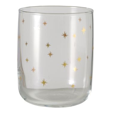 Pahar de apa Star, 350 ml, sticla transparent/auriu