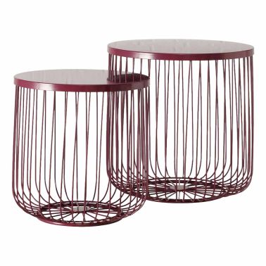 Set de masute Cindy, 38x40cm/45x47cm, bordo