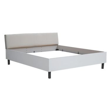 PAT CU TABLIE TAPITATA PIELE ECOLOGICA, CULOARE ALB, PAL