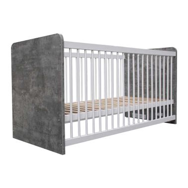 Set patut + suport infasat bebe Winnie, culoare gri deschis/alb, pal