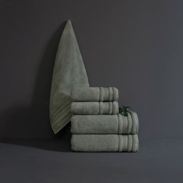 Set 3 prosoape bumbac, 500 g, 50x90/70x130/100x150 cm, verde