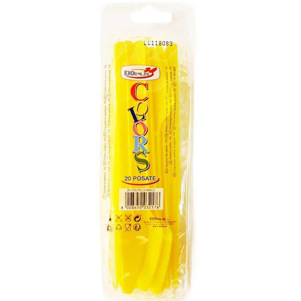 Cutite plastic, galben, 20 buc/set