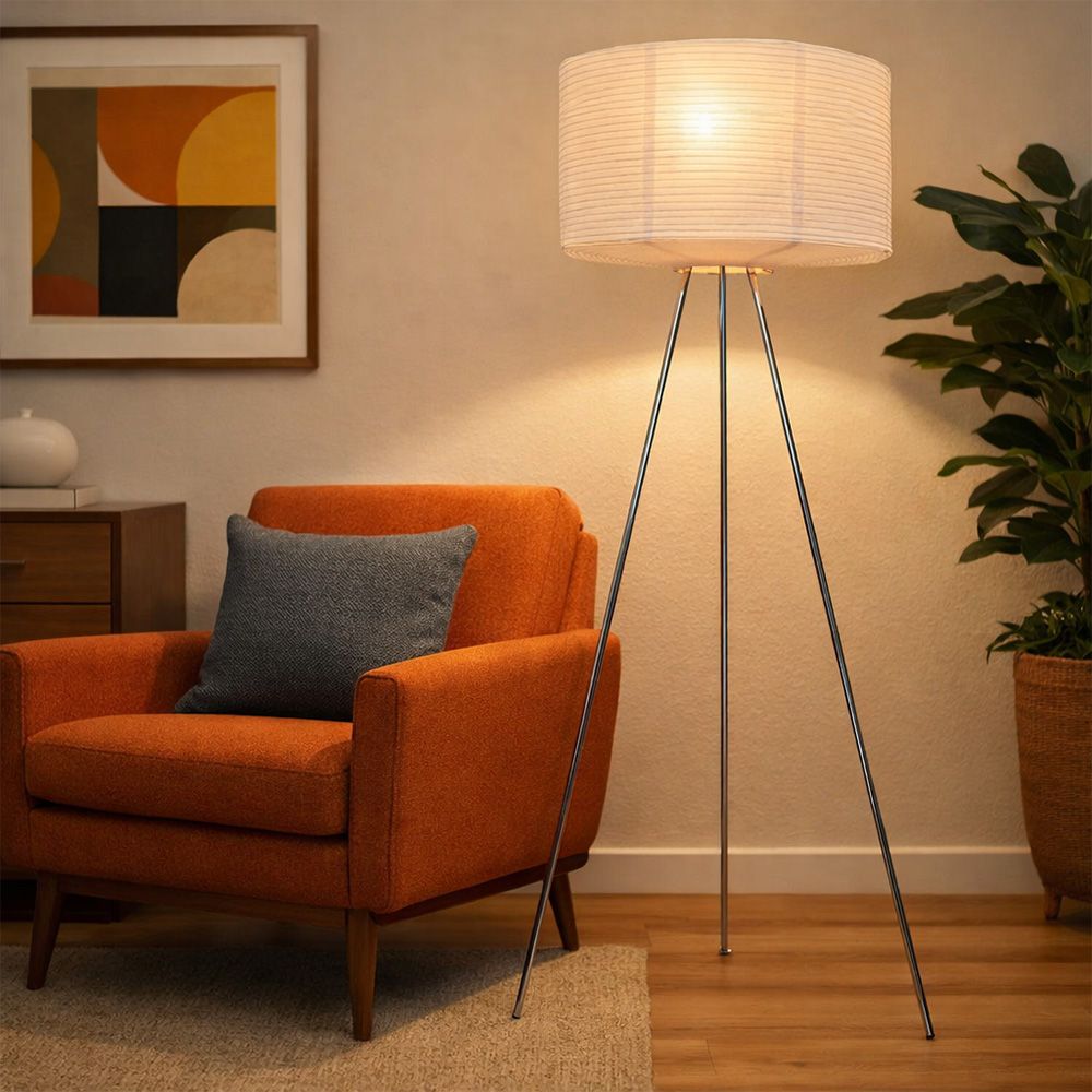 Lampadar Marta, 1xe27, 40w, 45x138 cm, cu fir 2.5 m si picioare cromate, 2, Homelux.ro