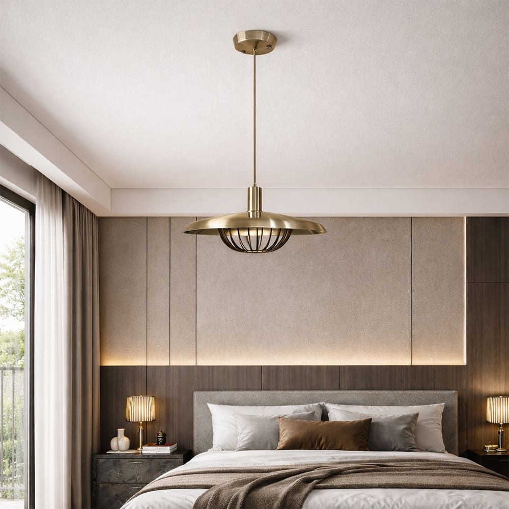 Pendul Hat, 45x45x20 cm, e27, 40w, metal, bronz, 6, Homelux.ro