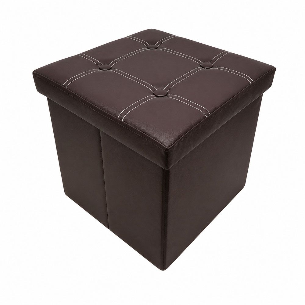 TABURET CUB, 38X38X38 CM, SPATIU DEPOZITARE, PIELE ECOLOGICA, MARO