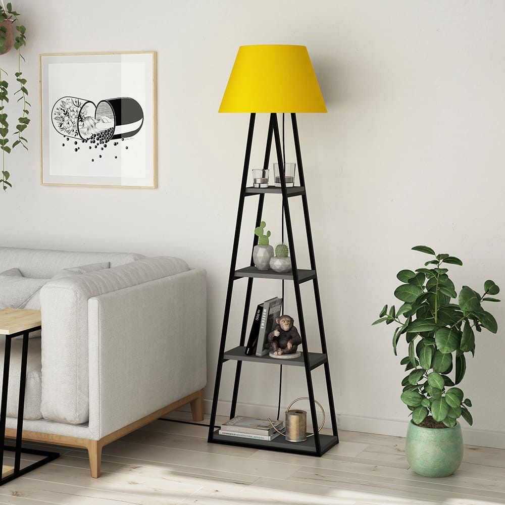 Lampadar Harley, 50x22x165 cm, 1xe27, galben, pal melaminat 18 mm, 2, Homelux.ro