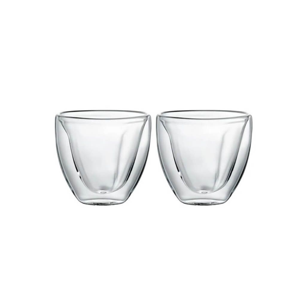 Set 2 pahare, sticla termorezistenta, 250 ml, transparent, heart, Mia 2buc
