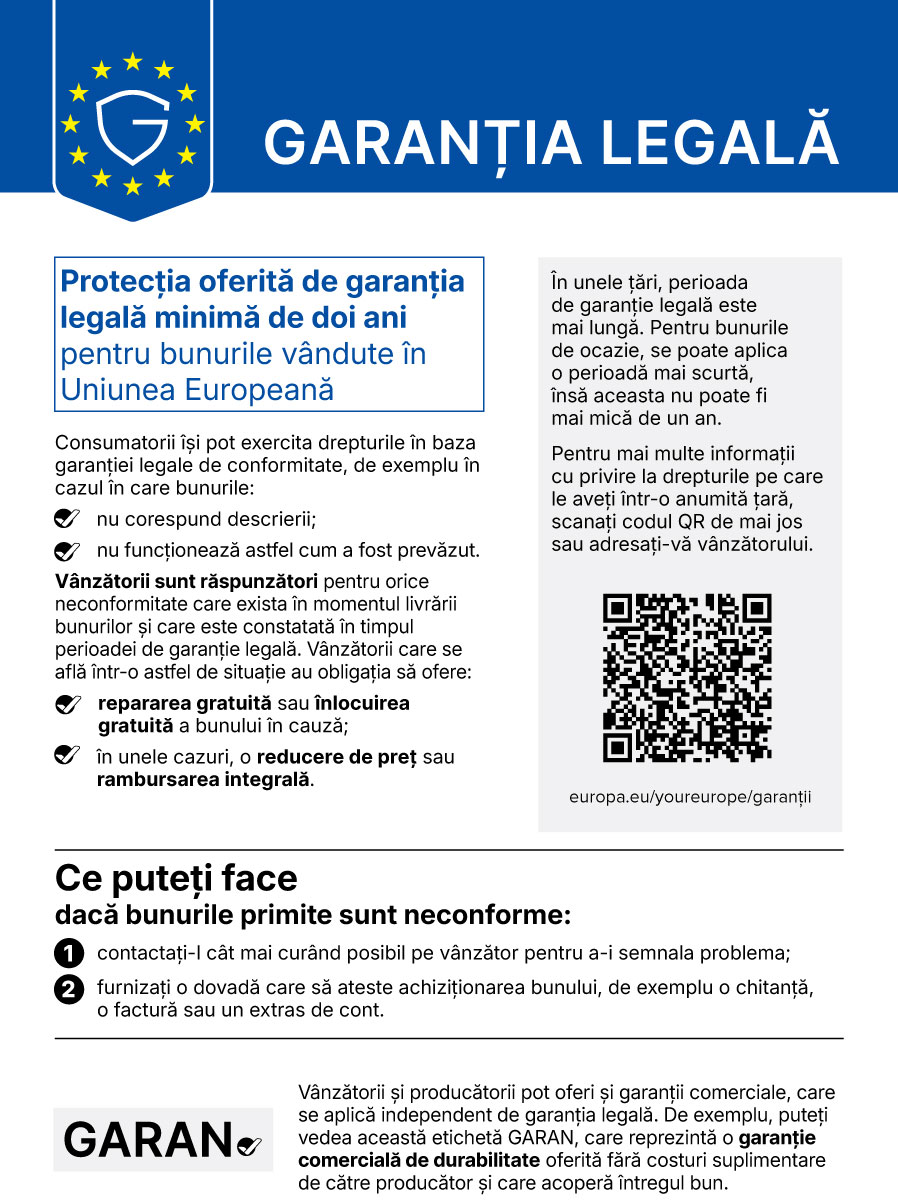 Garanția legală de conformitate - informare armonizată UE