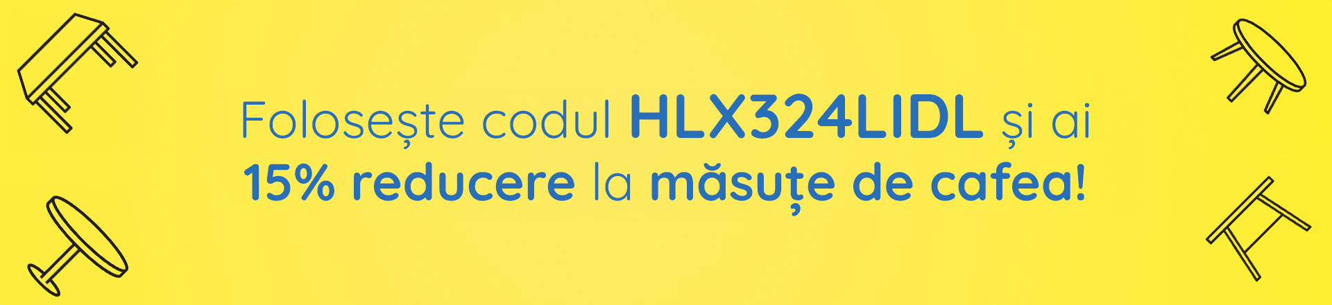 15% reducere la masute de cafea
